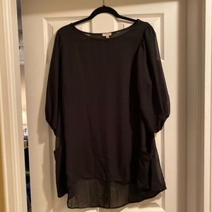 Lily White Brand Sheer Black Blouse